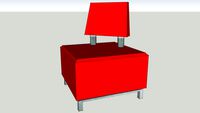Poltrona rossa angolare