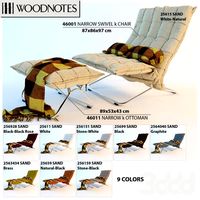 Кресло и оттоманка Woodnotes WIDE SWIVEL k CHAIR WITH TUBULAR FRAME