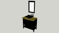 Craftsman vanity & vessel sink
