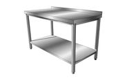 Arbeitstisch mit Bodenablage / ATB / Edelstahl