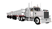 Peterbilt 359 Flattop with B Train Dump