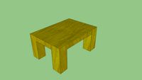 Table en bois jaune orangé