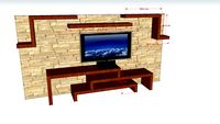 LCD stand and background with shelves