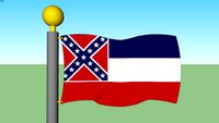 Mississippi State Flag with Flagpole