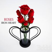 Розы в декоративной вазе " Iron Heart "
