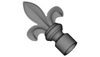 Curtain 1 inch Rod end - Lily flower style