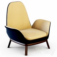 Contemporary fireside chair EVEN