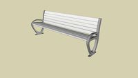 Forms+Surfaces Trio Bench, 8 foot, backed, extruded aluminum slats