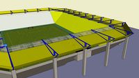 Acht eckiges Stadion mit Leichtbaudach