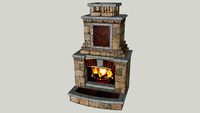 Tuscany Fireplace with arched hearth