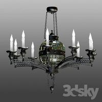 Chandelier of dark metal.