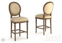 Vintage louis round high bar stool 8828-2004-1