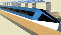 Maglev high speed train with interior and station