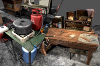 Set of workbenches and tools