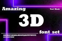 Amazing 3D font set.