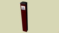 Bollard with Push Plate to Activate Automatic Door