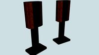 Two way speakers on stands