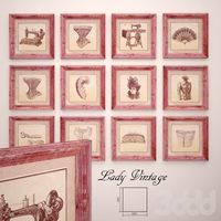 Набор из 12 картин "Lady Vintage"