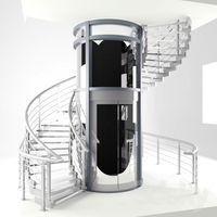a spiral staircase and elevator round