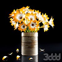 Yellow flower vase