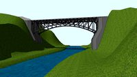 Metal railroad bridge