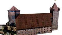 Kaiserburg Nürnberg - Fünfeckturm. Burgstallung und Luginsland