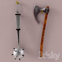 Mace and axe wall decor