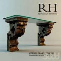 Restoration hardware Corbel glass console