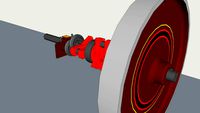 Flywheel and Crankshaft of Freelance steam traction engine