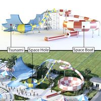 Водные горки: Tsunami, Space Hole, Space Boat.