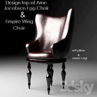 Classic chair with leather and wood Design top of Arne Jacobsen Chair