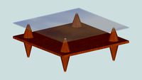 MESA cuadrada de 90 MADERA Y CRISTAL.