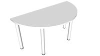 Mesa semicircular 140 x74,5 x74 cm blanco
