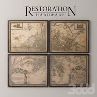 1672 Plan de Paris Four-Panel Map