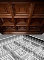 Wooden ceiling. Caissons