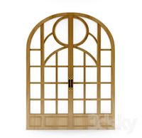Stained double-leaf doors