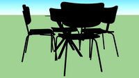 stand - mesa com cadeira preta