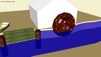 sketchy physics dock with waterwheel