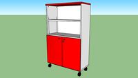 Librería media con puertas bajas con ruedas 90x 42x 140 cm rojo