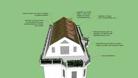Triple Decker with a green roof modified to eliminate central rain drain