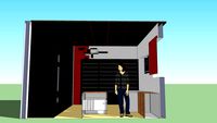 Black and red library