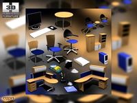 Office Set 093d model