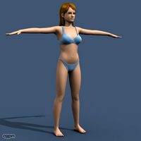 Woman In Underwear3d model