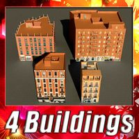Low Poly Building Collection 61-643d model