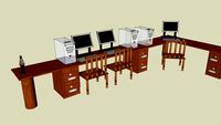 Desk and computer