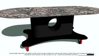 TABLE DINING & MARBLE OR CORIAN TOP BY JOHN A WEICK RA
