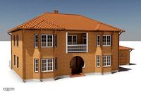 Textured Single Family House 183d model
