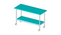 Einzeltisch, rollbar, 505-485, 1500x900x600mm, mit Tischplatte, TopResist