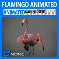 Animated Flamingo3d model