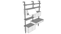 ISS Designs Modular Shelving - 2Bay HomeOffice System with Floating Desk